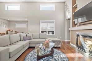 Télévision, cheminée, jeux vidéo, espaces bureaux