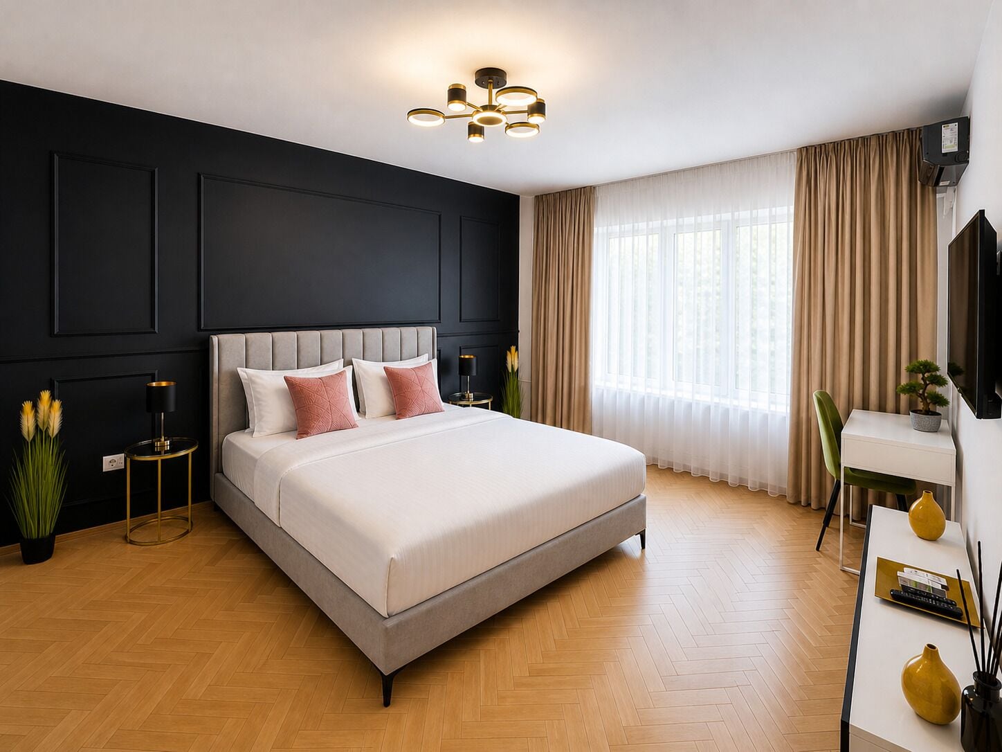 Studio, ban công, quang cảnh sân vườn | Nệm cao su hoạt tính (memory foam), bàn 