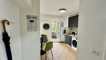 Mini-fridge, microwave