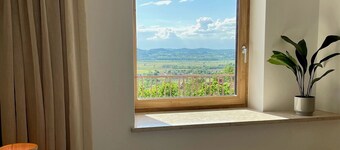 Studio with private balcony, great views and stylish interior in Vipava Valley