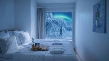 Skrivebord, wi-fi og sengetøy