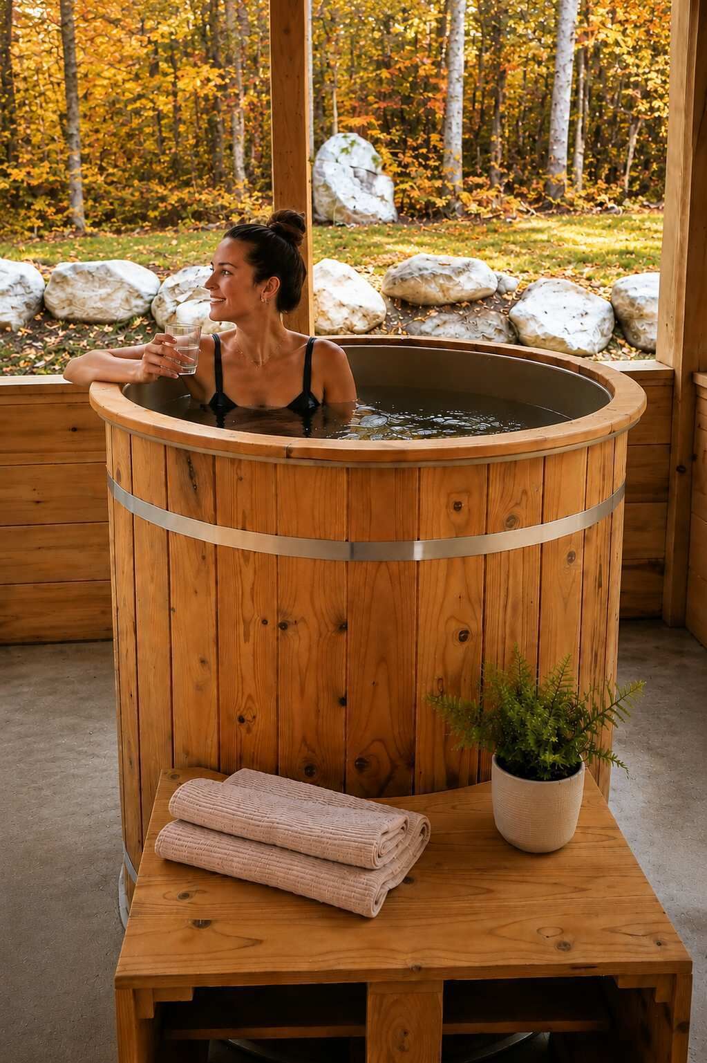Outdoor spa tub
