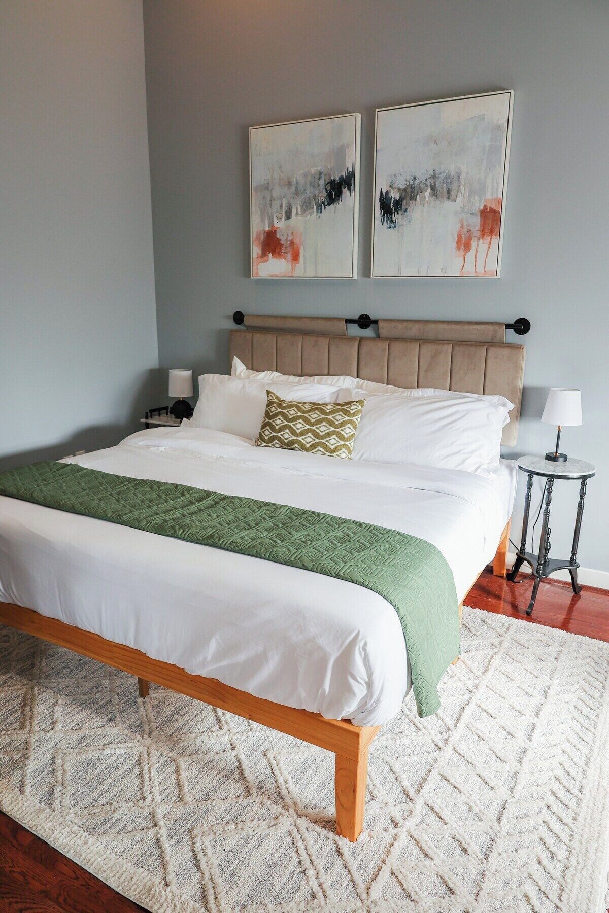 1 bedroom, desk, iron/ironing board, travel crib