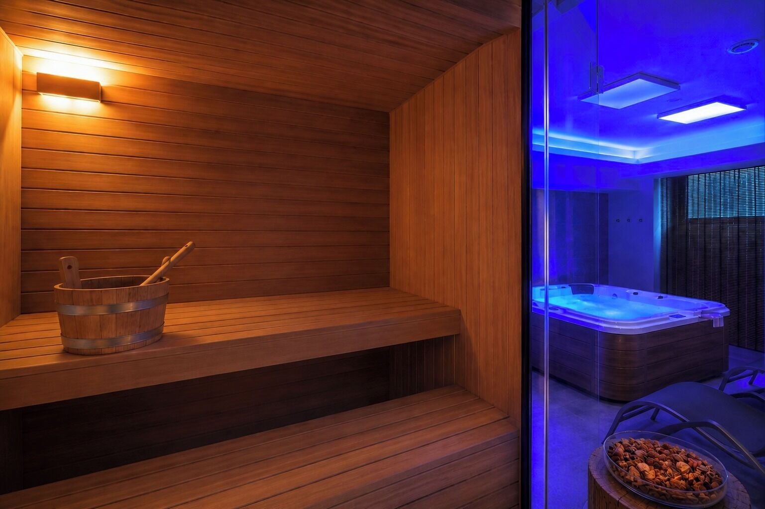 Sauna, vasca idromassaggio, bagno turco