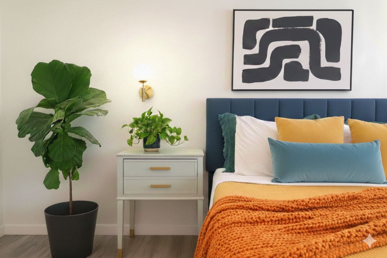 3 slaapkamers, een bureau, een strijkplank/strijkijzer, reisbedje