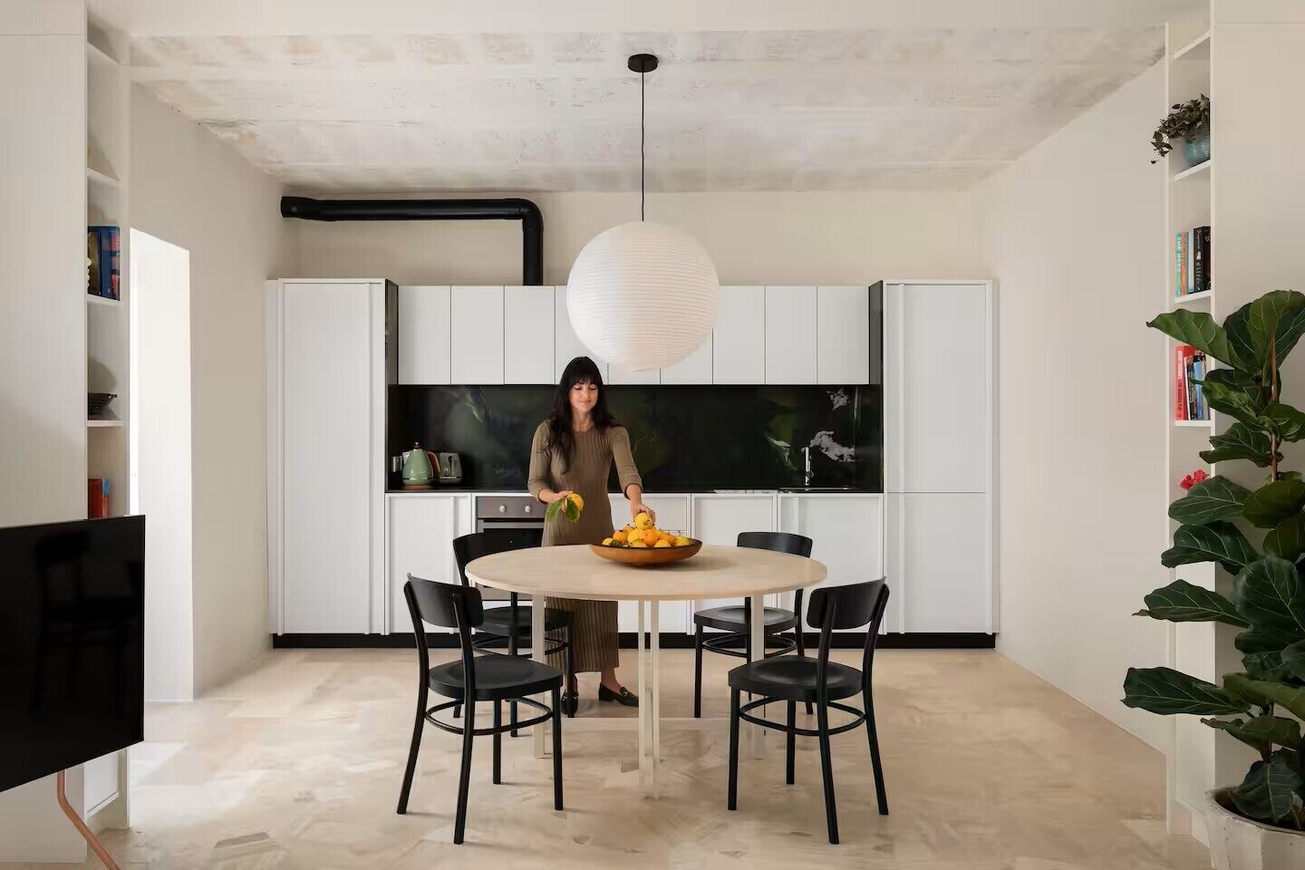 Kitchen and dining areas. 