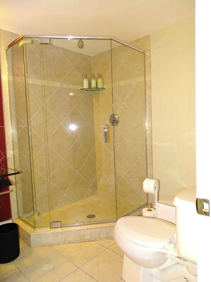 Een douche, een haardroger, handdoeken