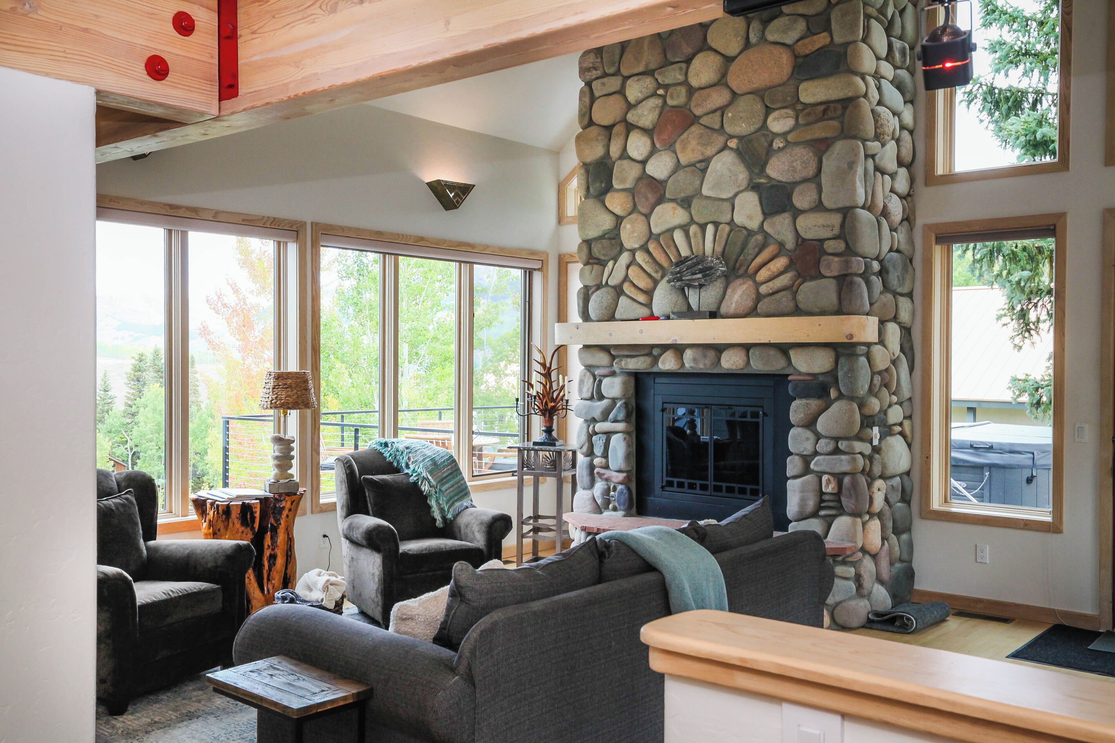 Smart TV, fireplace, video games