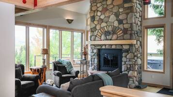 Smart TV, fireplace, video games