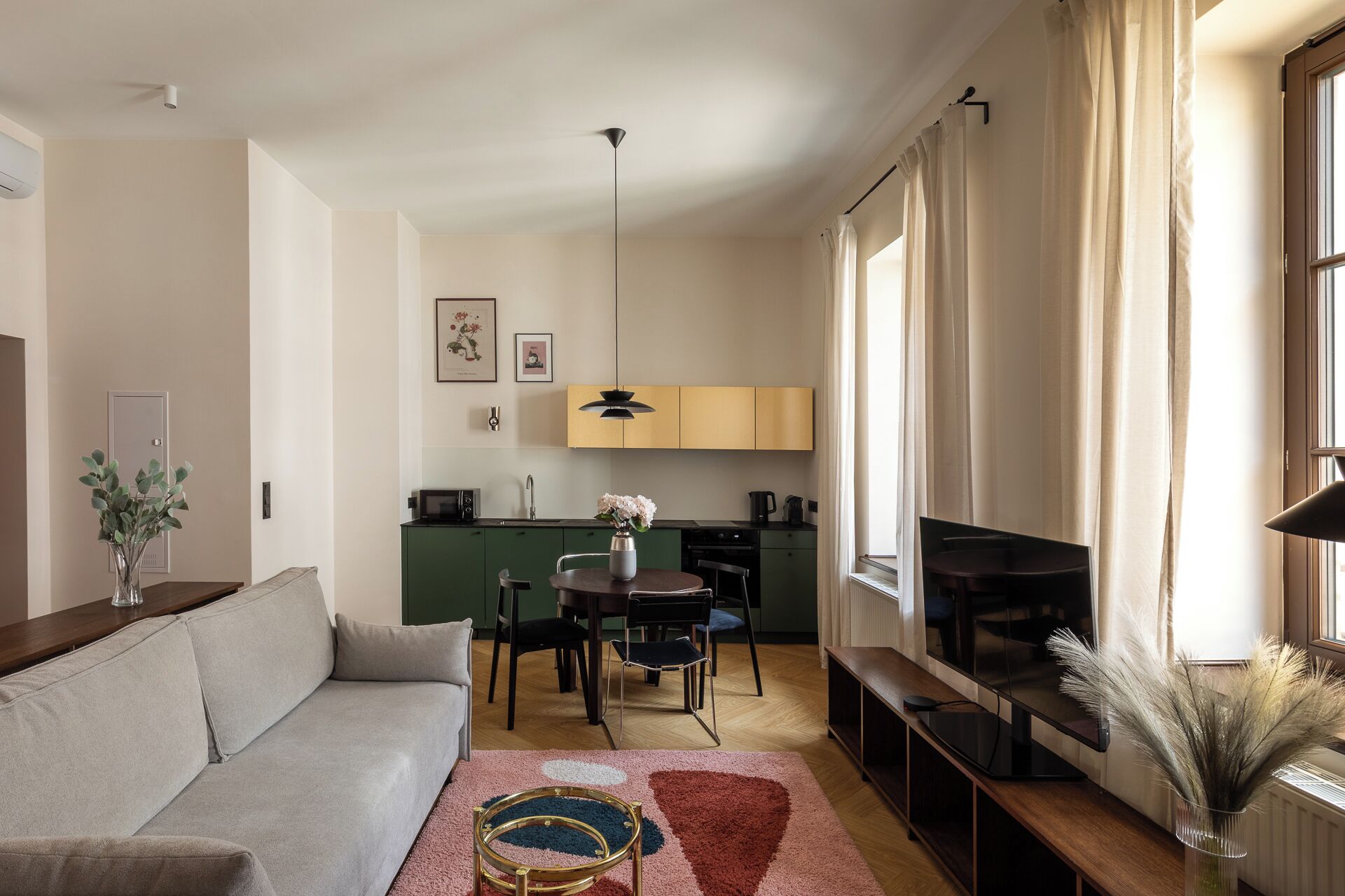 华丽公寓, 1 间卧室, 空调 | 起居区 | 平板电视