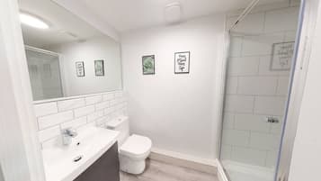 Hair dryer, towels, toilet paper