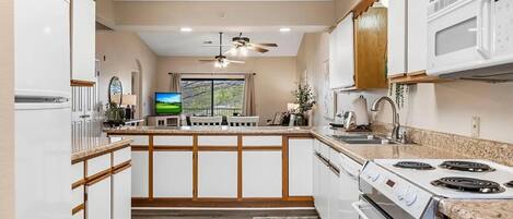 Microwave, oven, stovetop, dishwasher