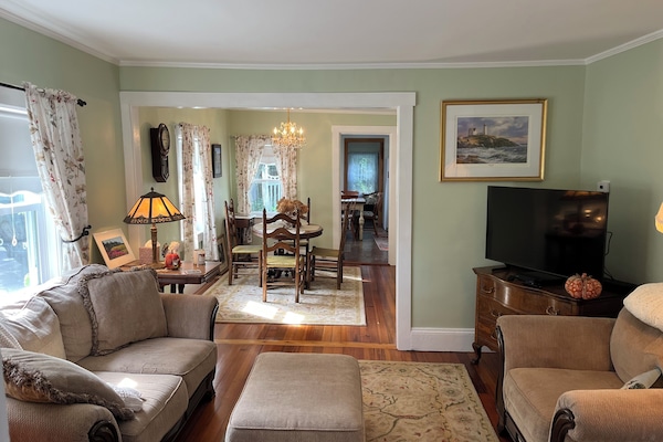 Living Room with Roku television and DVD player.