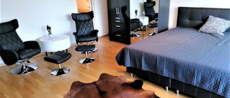 1 slaapkamer, een strijkplank/strijkijzer, wifi, beddengoed