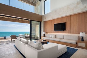 55-inch LED TV with digital channels, books