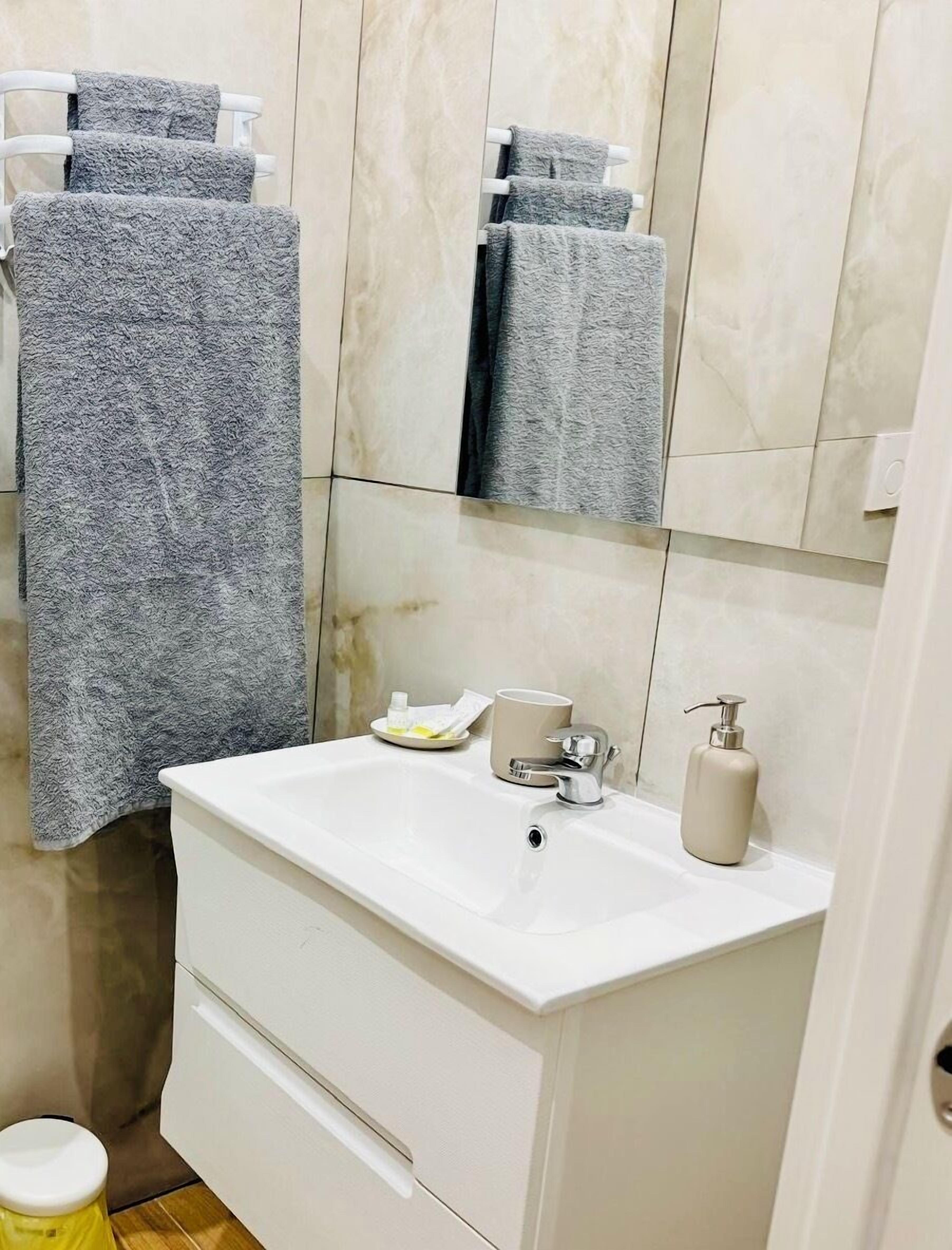 双人房或双床房 | 浴室 | 淋浴设施、免费洗浴用品、吹风机、毛巾