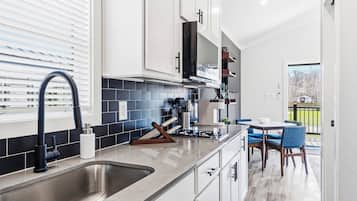 Fridge, microwave, coffee/tea maker