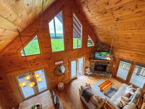 TV, fireplace, offices