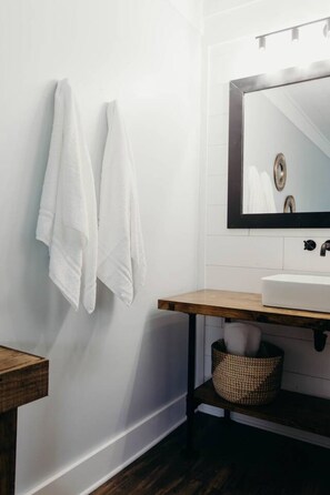 Hair dryer, towels