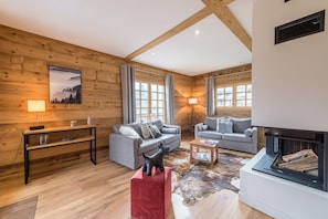 TV, fireplace, DVD player, stereo