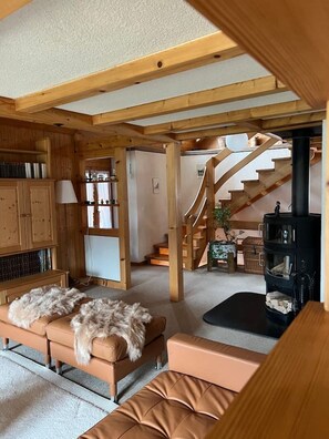 Smart-TV, Kamin, Bücher