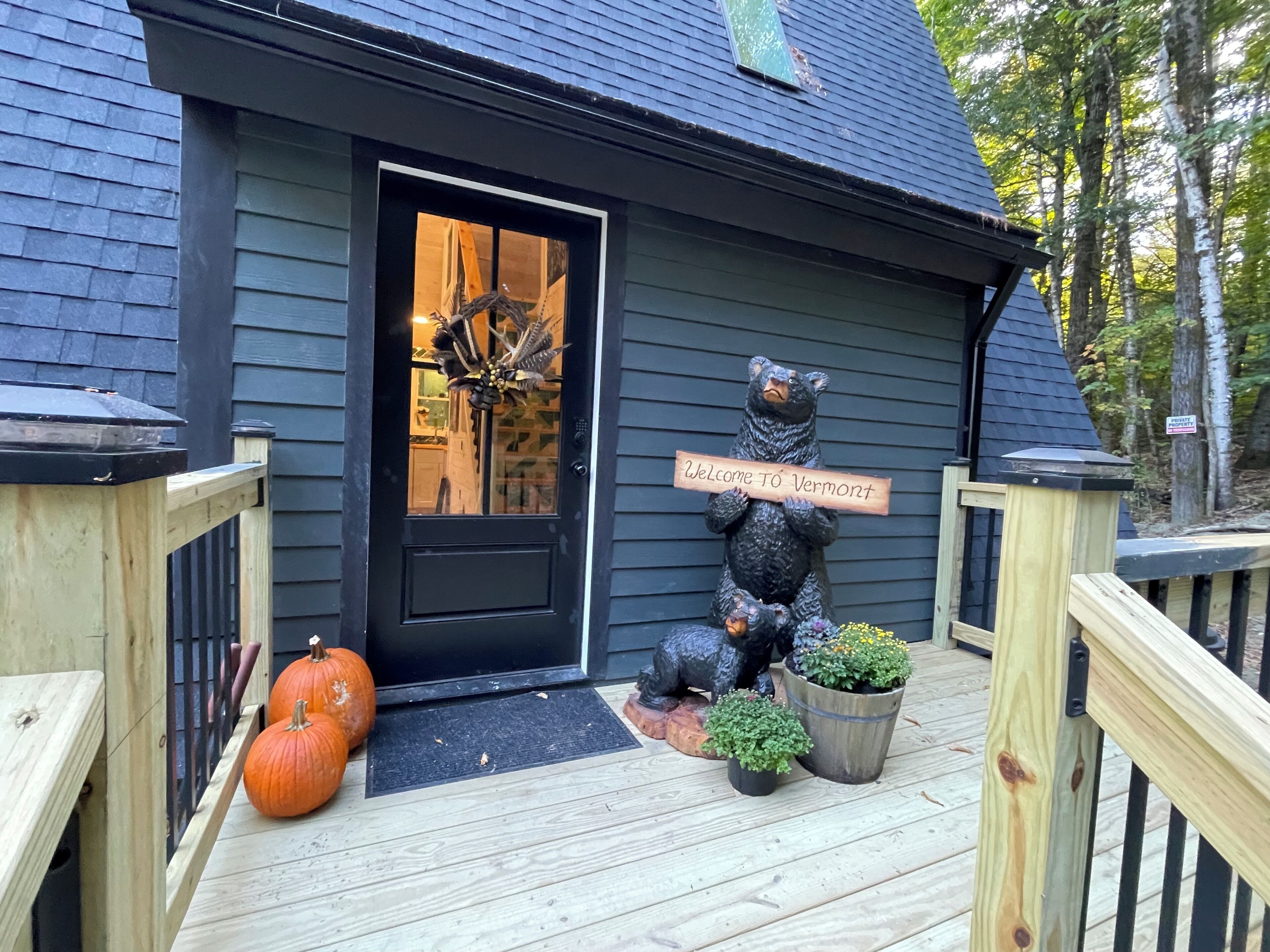 Step into the cabin and be greeted by Momma Bear and her cub.