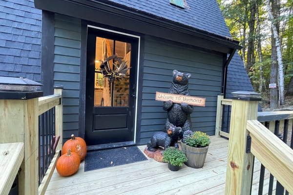 Step into the cabin and be greeted by Momma Bear and her cub.