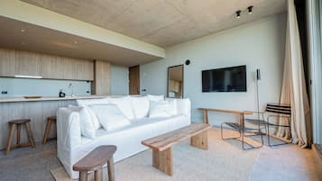 Luxury Apartment, Balcony, Sea View | Living area