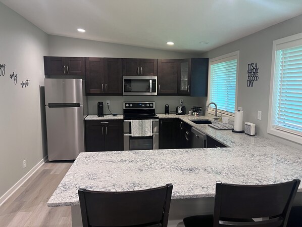 Microwave, oven, stovetop, dishwasher