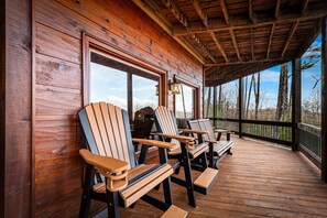 Terrace/patio - Grandeur View Lodge - Mountain View | Hot Tub | Game Room (Blue Ridge)