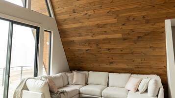 Smart TV, fireplace, table tennis, books