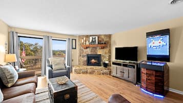 Smart TV, fireplace, video games