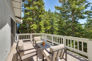 Terrace/patio - 3 Mi to Lake Tahoe: Forest-View Sanctuary w/ Deck! (Incline Village)