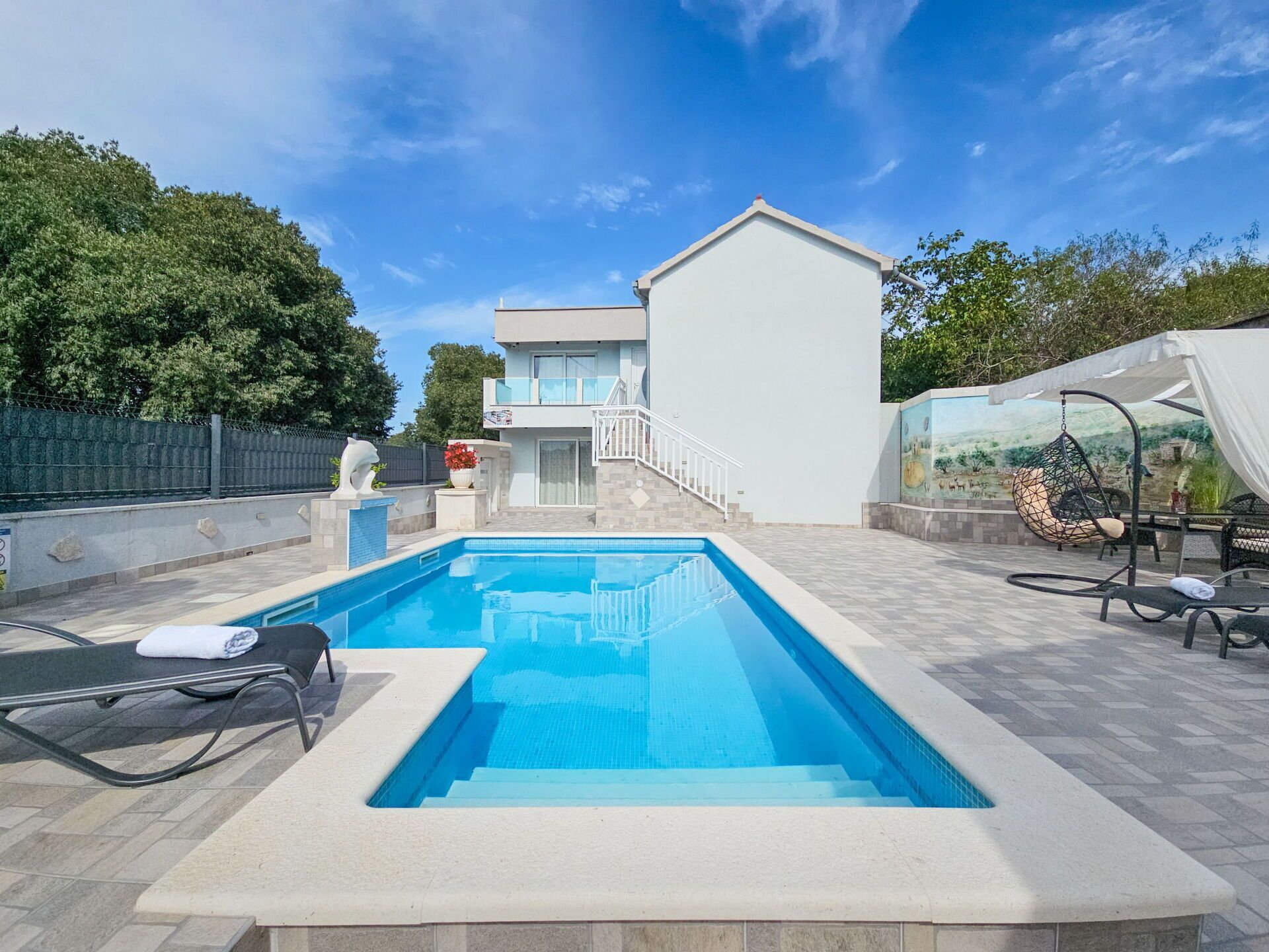 Swimming Pool, Blue, Composite Material, Resort, Water Feature, Leisure, Tile, Shade, Design, Hotel