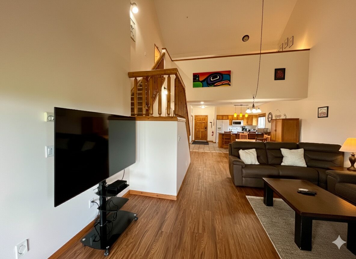 TV connectée, cheminée, lecteur de DVD, espaces bureaux