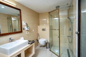 Free toiletries, hair dryer, towels, soap
