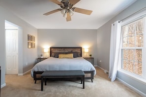 4 bedrooms, iron/ironing board, travel cot, WiFi
