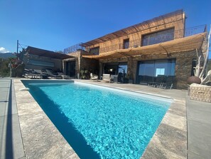 Outdoor pool, a heated pool - New 4 bedroom villa with heated pool Sainte Lucie de Portovecchio (Conca)