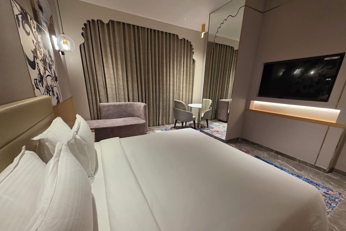 Deluxe Double Room, City View | In-room safe, desk, blackout drapes, iron/ironing board