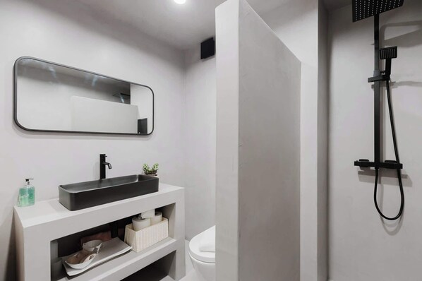 Shower, hair dryer