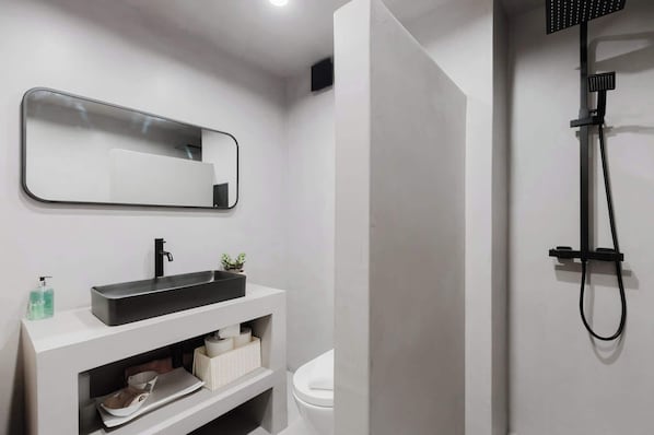 Shower, hair dryer