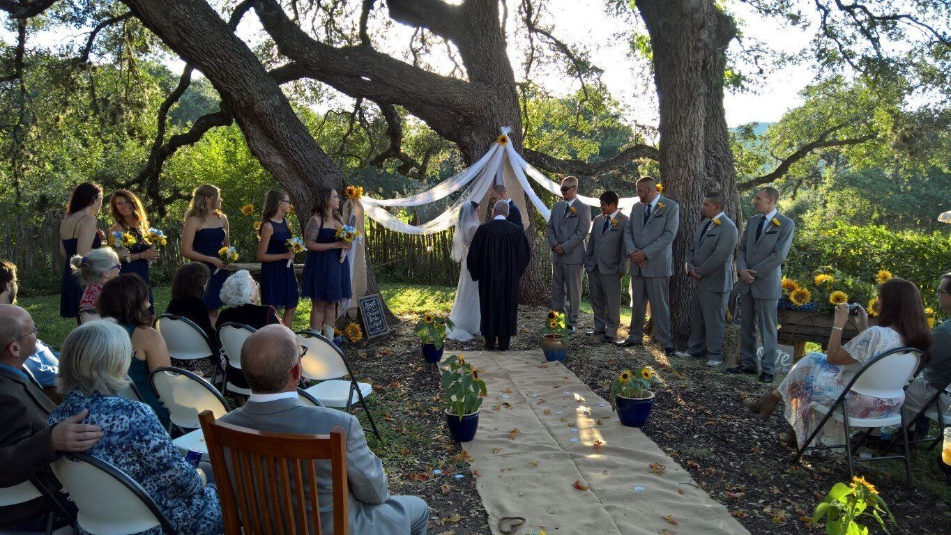 Outdoor banquet area