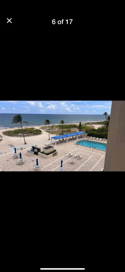 Ocean-Beach Front condo with pool-gym-sauna. Short walk to shops, eats and bars.