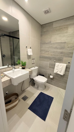 Towels, soap, toilet paper