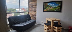 40-inch flat-screen TV with cable channels