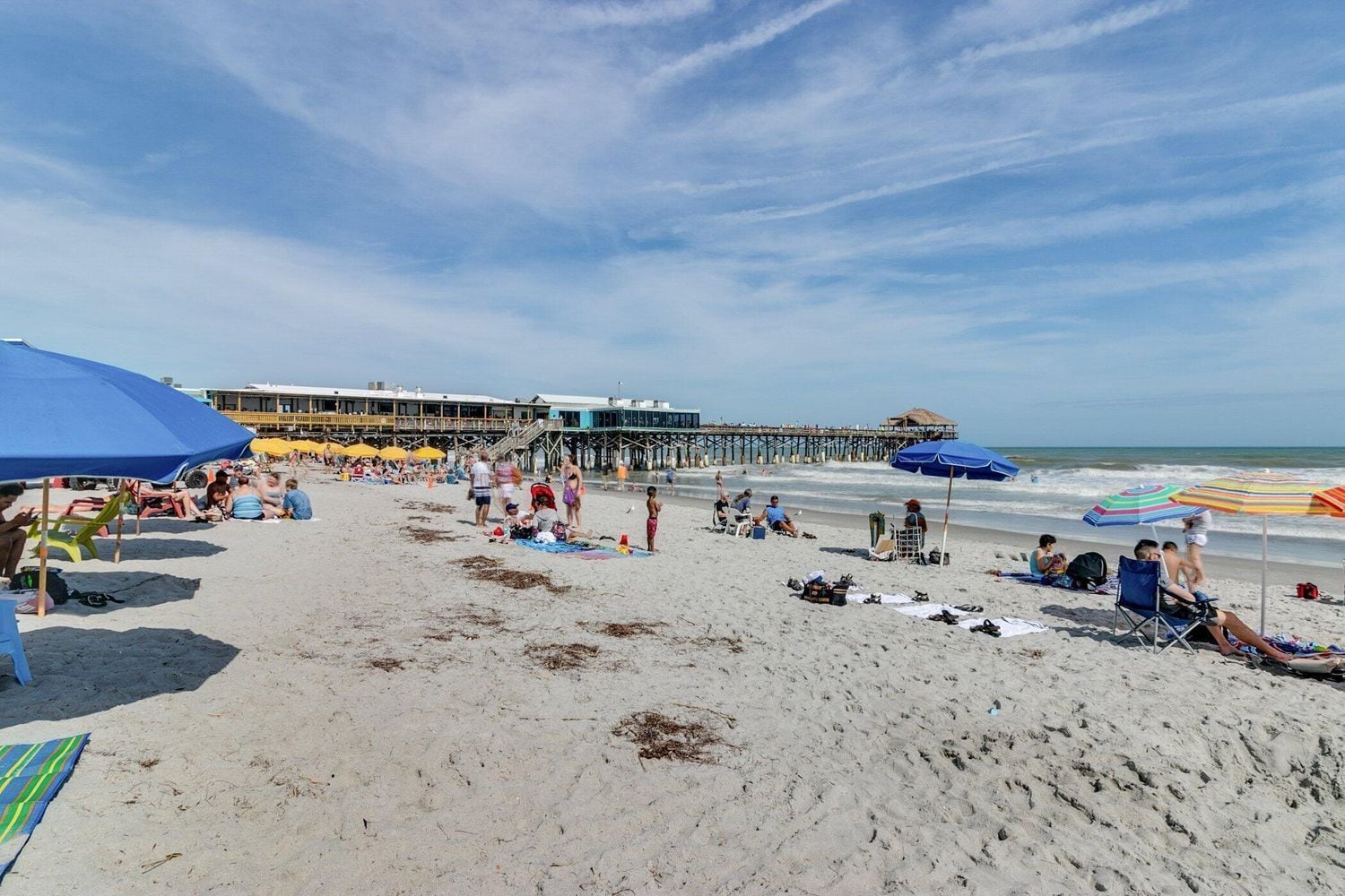 On the beach, white sand