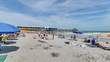 On the beach, white sand