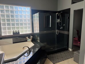 Shower, jetted bath, hair dryer, towels - Beautiful home with the gorgeous backyard and pool. (Palm Desert)
