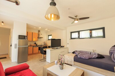 “Jupiter” Loft – quiet courtyard, free gym & parking