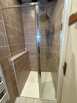 シャワー、タオル、石鹸、トイレットペーパー